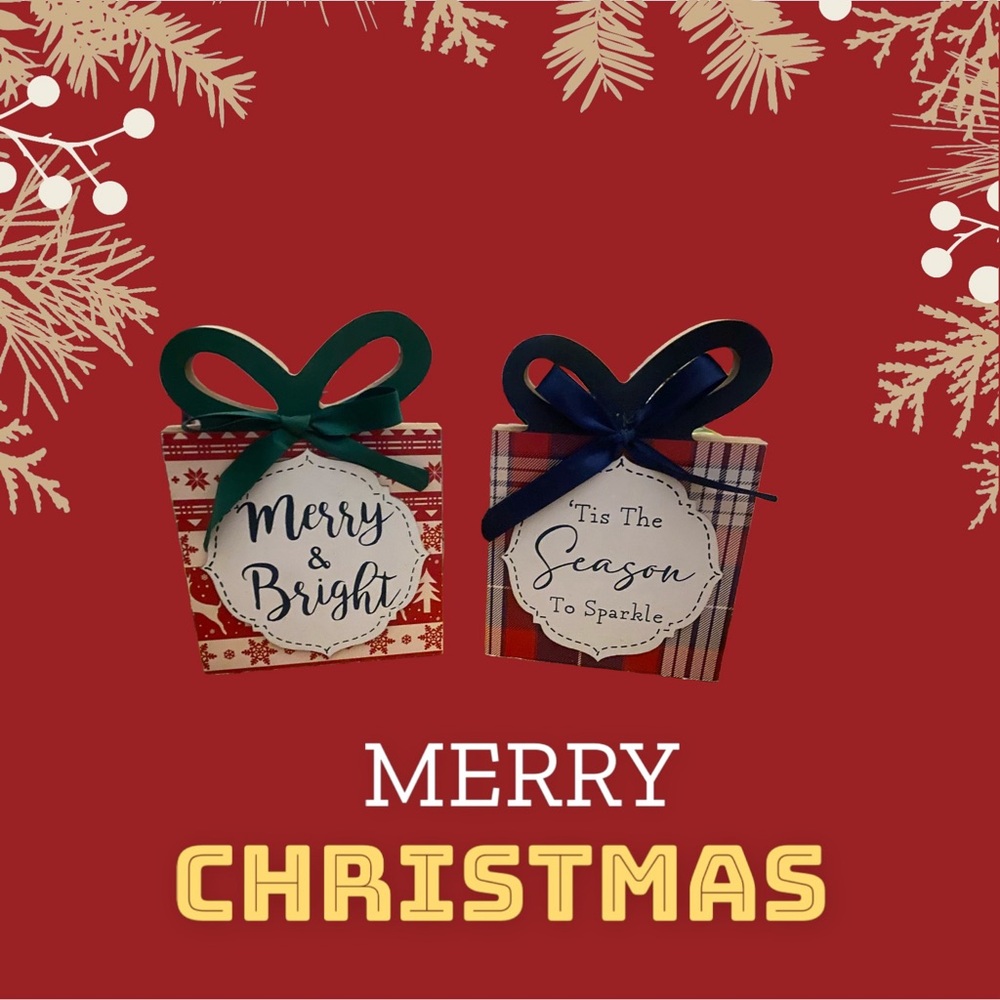 Gift box shape home decor Christmas decorations - Picture 2 of 2